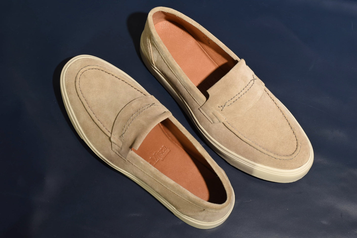 “Kelly” Coin Loafer, Beige Comfort Shoes, Vibram Cup Sole, US size 5 1/2 ~ 10