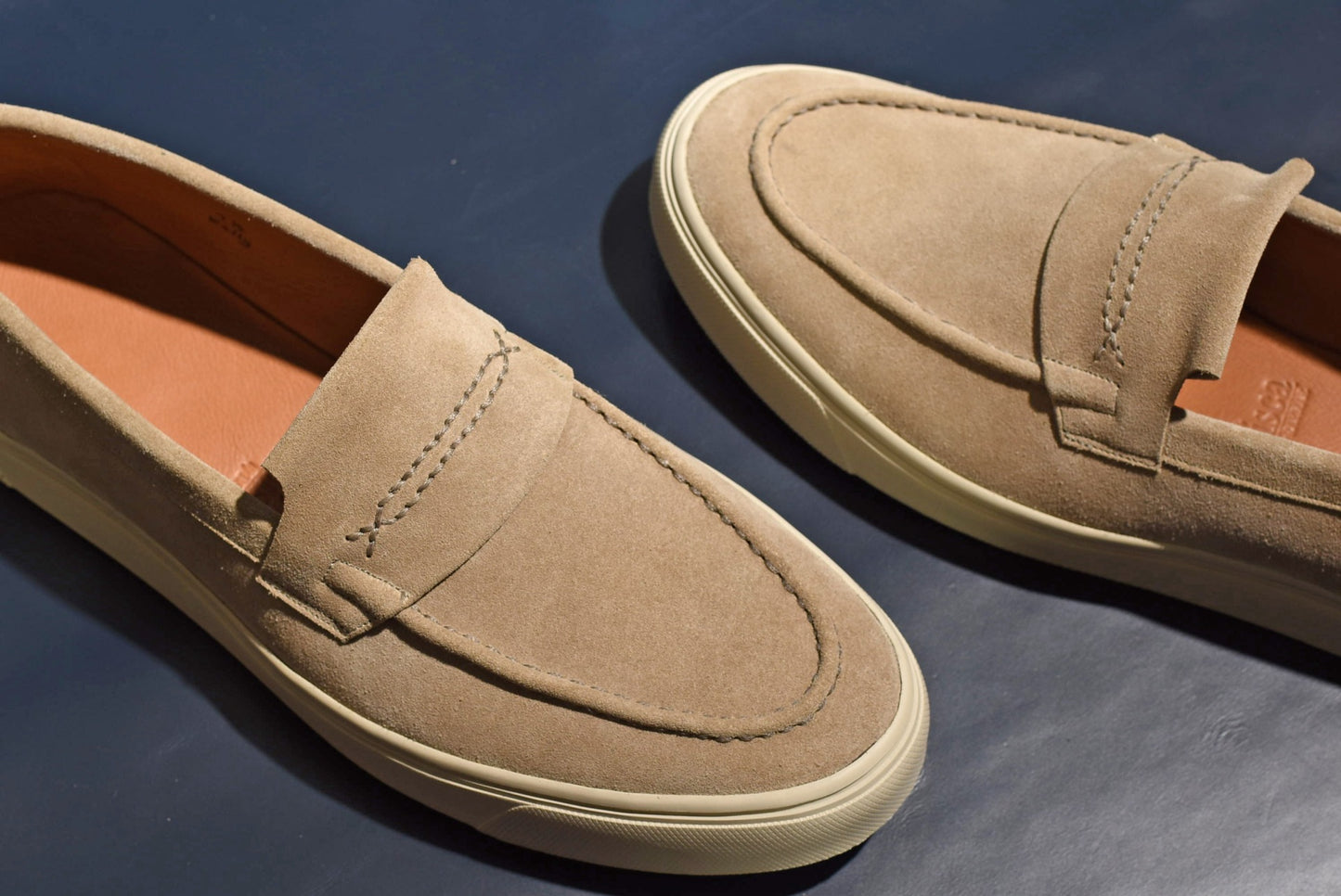 “Kelly” Coin Loafer, Beige Comfort Shoes, Vibram Cup Sole, US size 5 1/2 ~ 10