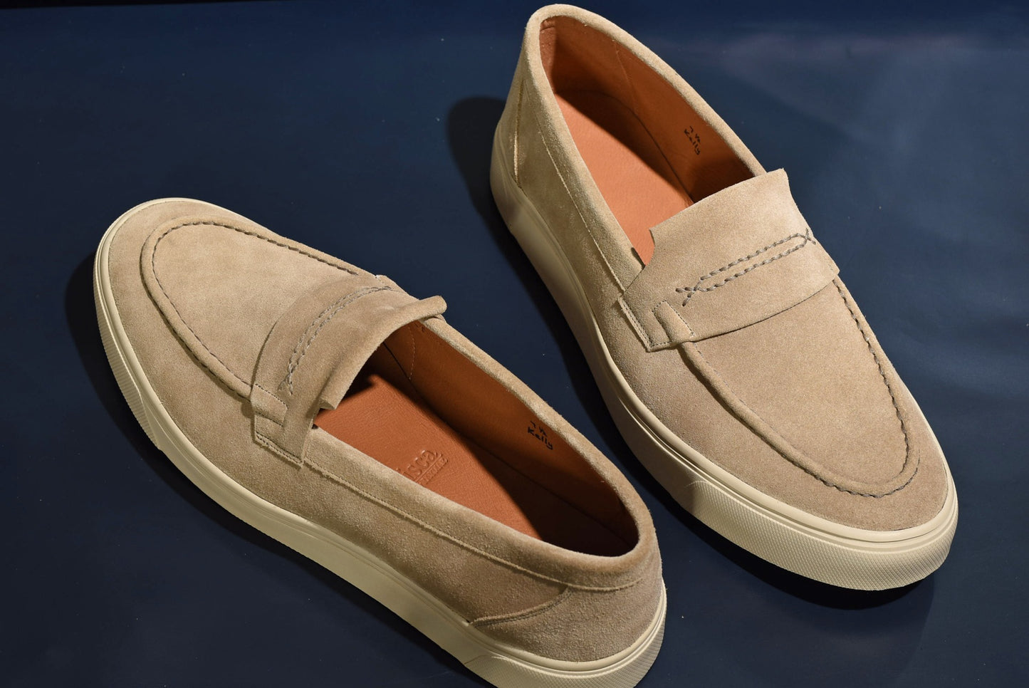 “Kelly” Coin Loafer, Beige Comfort Shoes, Vibram Cup Sole, US size 5 1/2 ~ 10