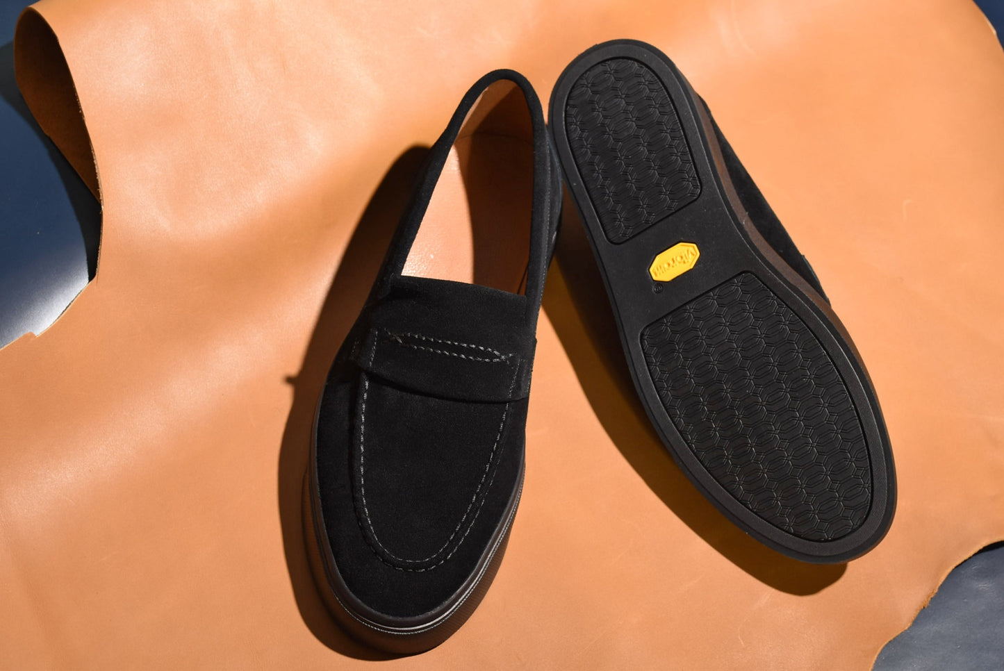 “Kelly” Coin Loafer, Black Comfort Shoes, Vibram Cup Sole, US size 5 1/2 ~ 10