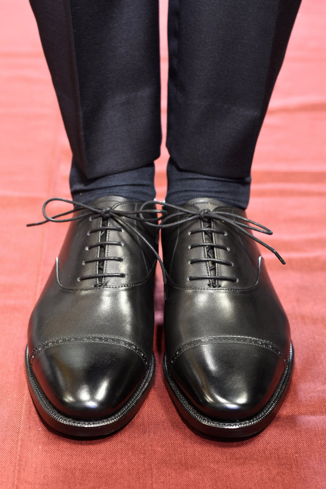 “5641R” Punched Cap Toe, Black Dress Shoes, Goodyear welted, US size 5 1/2 ~ 10