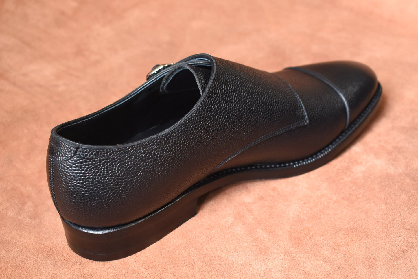 “Talia” Double Monk Strap, Black Dress Shoes, Grained Leather, Goodyear welted, US size 5 1/2 ~ 10