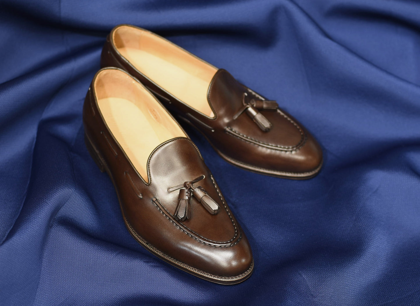 “Sandy” Tasseled Loafer, Dark Brown Dress Shoes, Annonay Vegano, Goodyear welted, US size 5 1/2 ~ 10