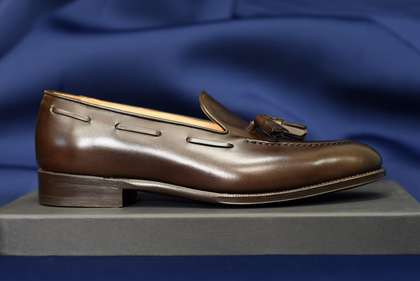 “Sandy” Tasseled Loafer, Dark Brown Dress Shoes, Annonay Vegano, Goodyear welted, US size 5 1/2 ~ 10