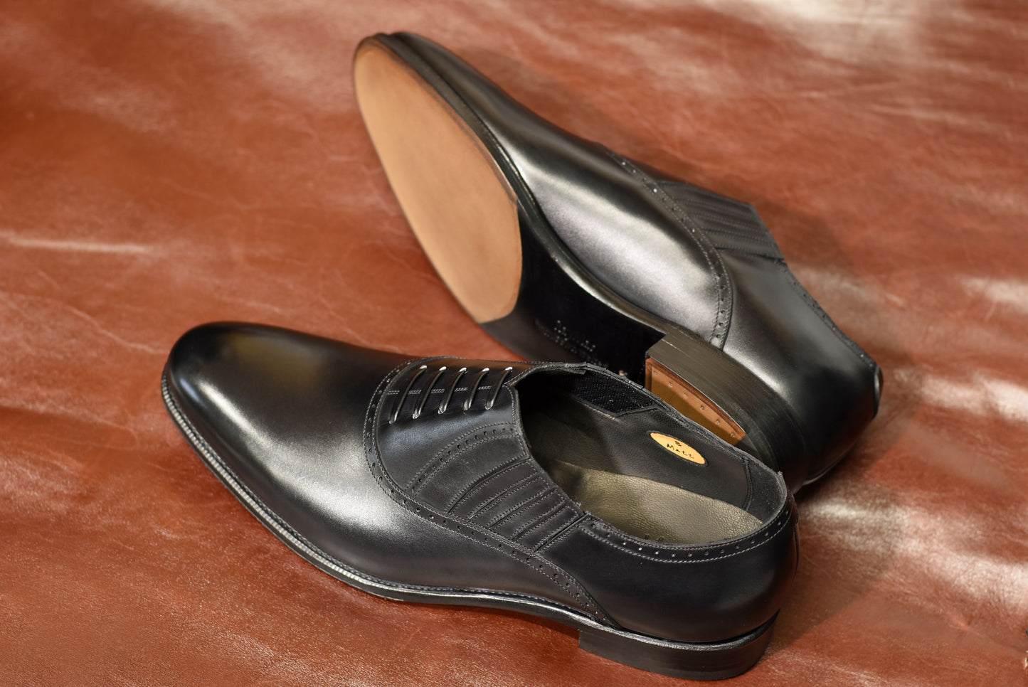 “Matt” Lazyman, Black Dress Shoes, Weinheimer Box calf, Hand welted, US size 5 1/2 ~ 10