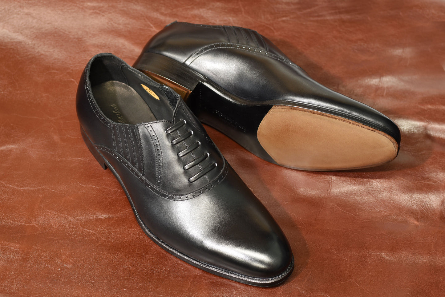 “Matt” Lazyman, Black Dress Shoes, Weinheimer Box calf, Hand welted, US size 5 1/2 ~ 10