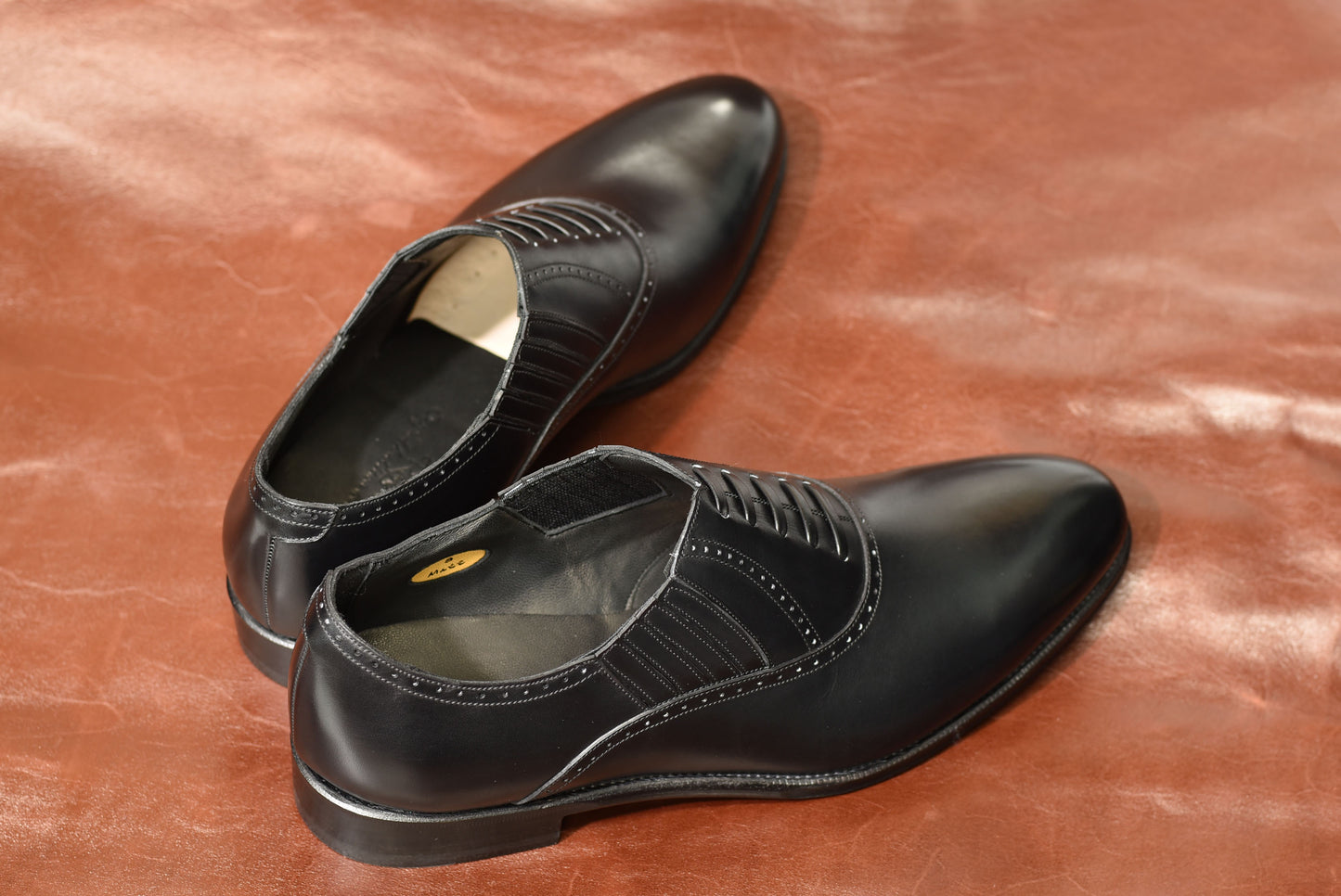 “Matt” Lazyman, Black Dress Shoes, Weinheimer Box calf, Hand welted, US size 5 1/2 ~ 10