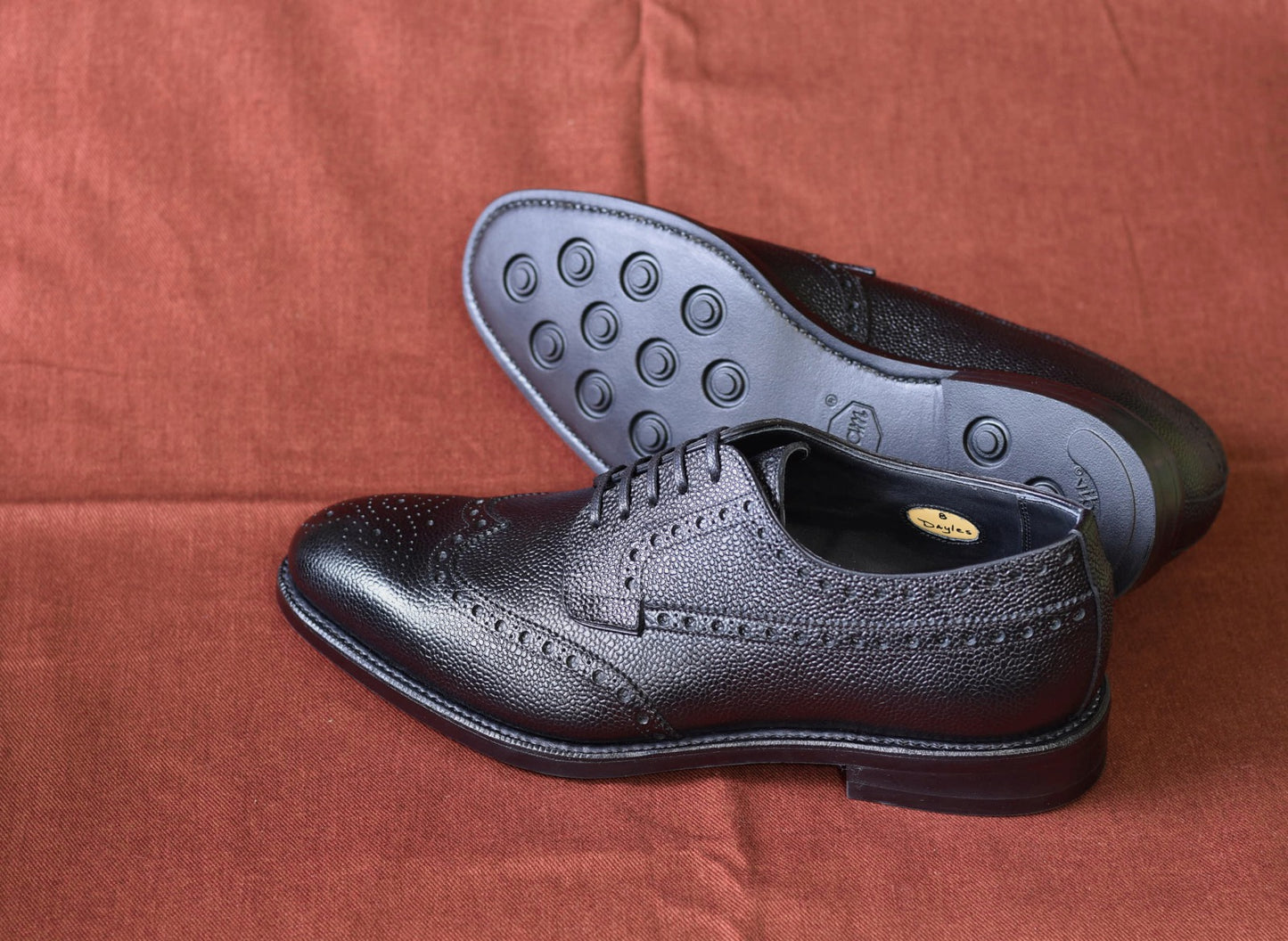 “Dayles” Full brogue, Black Dress Shoes, Grained Leather, Goodyear welted, US size 5 1/2 ~ 10