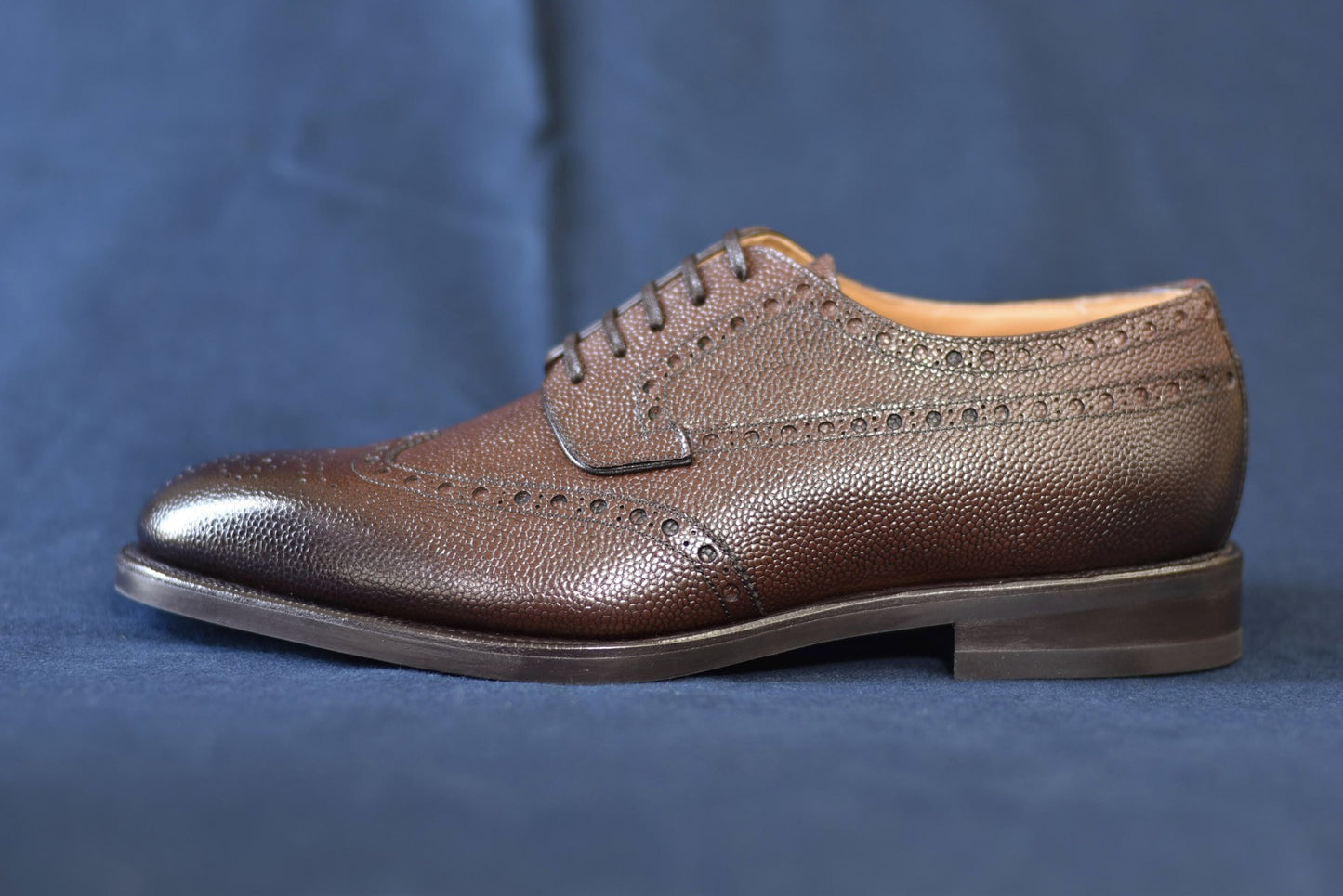 “Dayles” Full brogue, Dark Brown with Antique Finish Dress Shoes, Grained Leather, Goodyear welted, US size 5 1/2 ~ 10