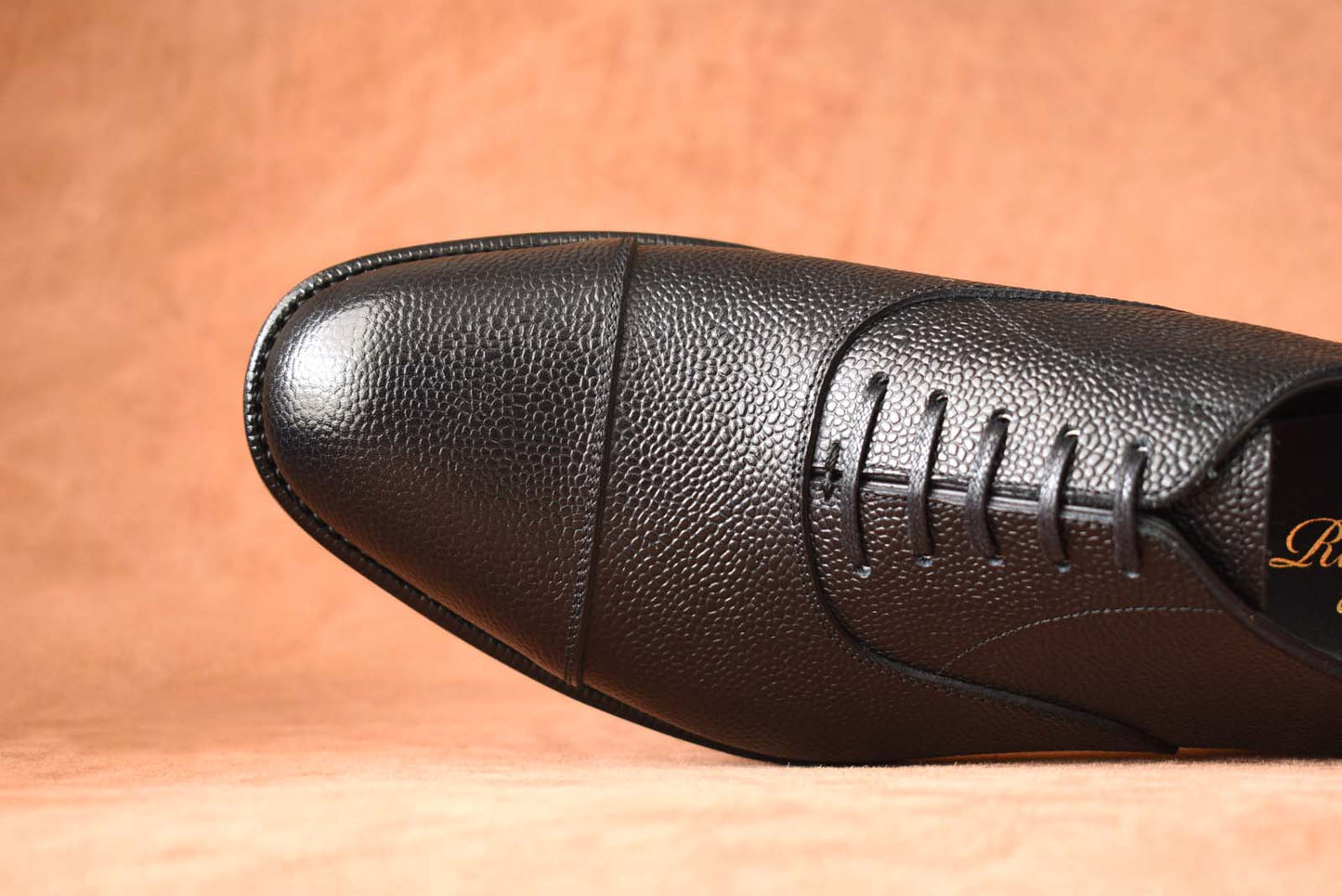 “Fortis” Cap toe, Black Dress Shoes, Grained Leather, Goodyear welted, US size 5 1/2 ~ 10