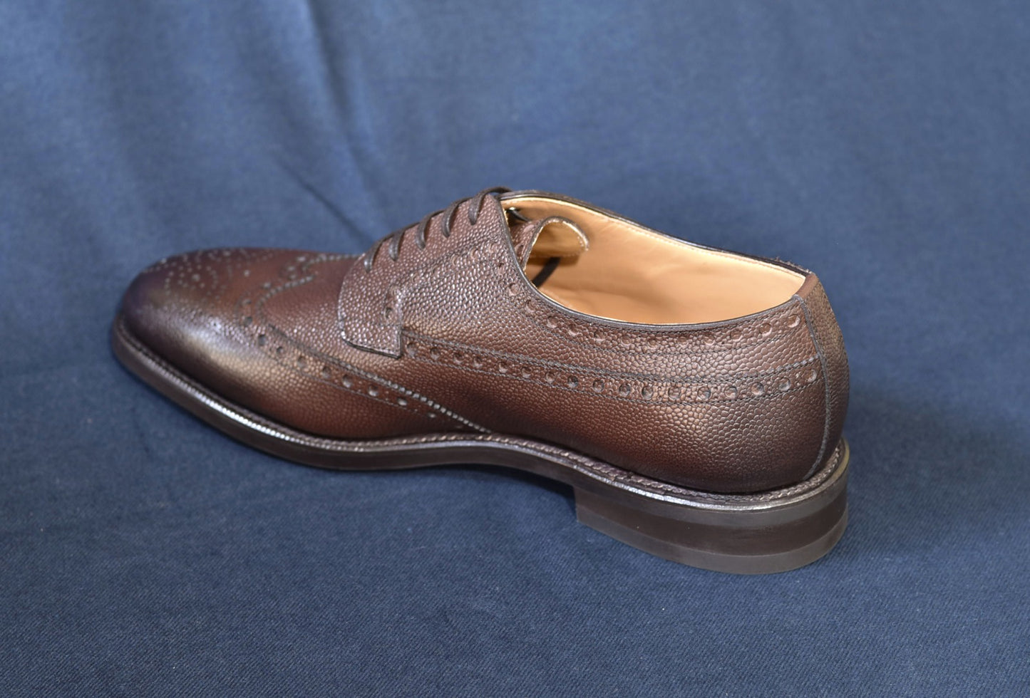 “Dayles” Full brogue, Dark Brown with Antique Finish Dress Shoes, Grained Leather, Goodyear welted, US size 5 1/2 ~ 10