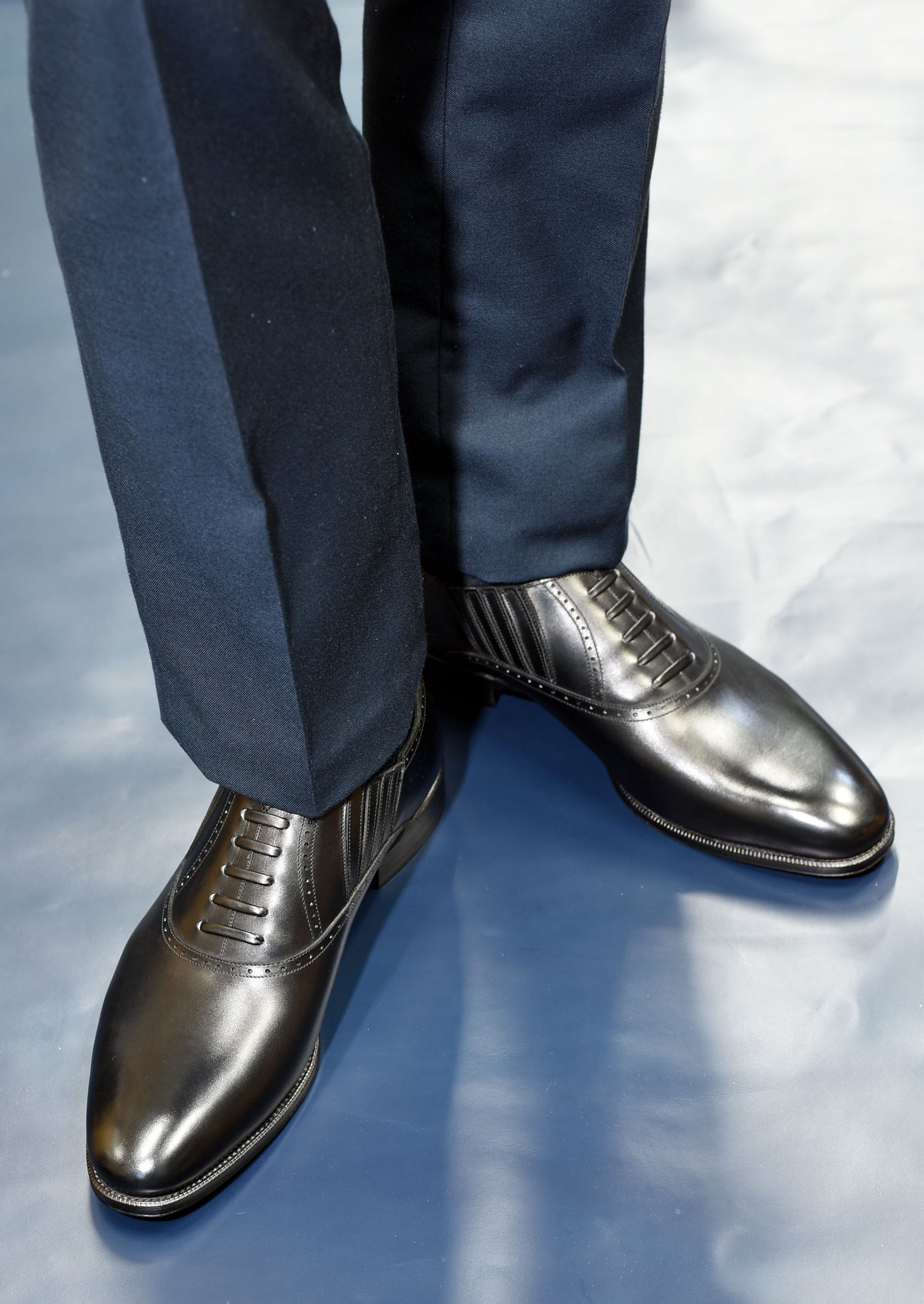 “Matt” Lazyman, Black Dress Shoes, Weinheimer Box calf, Hand welted, US size 5 1/2 ~ 10