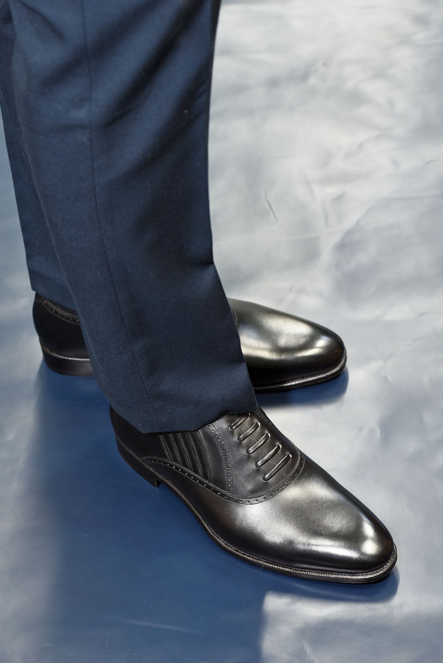 “Matt” Lazyman, Black Dress Shoes, Weinheimer Box calf, Hand welted, US size 5 1/2 ~ 10