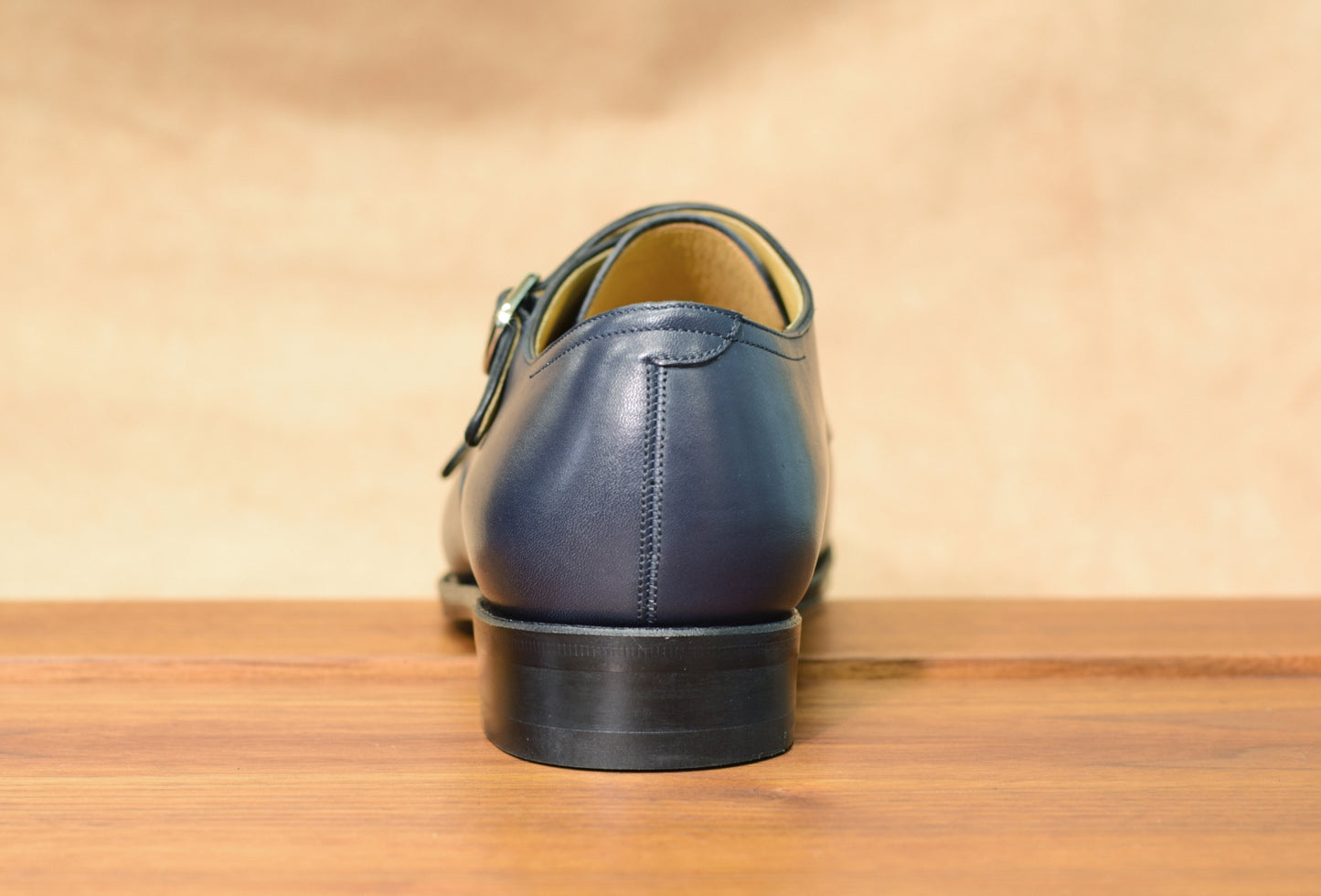“Cielo” Double Monk Strap, Navy Dress Shoes, Goodyear welted, US size 5 1/2 ~ 10