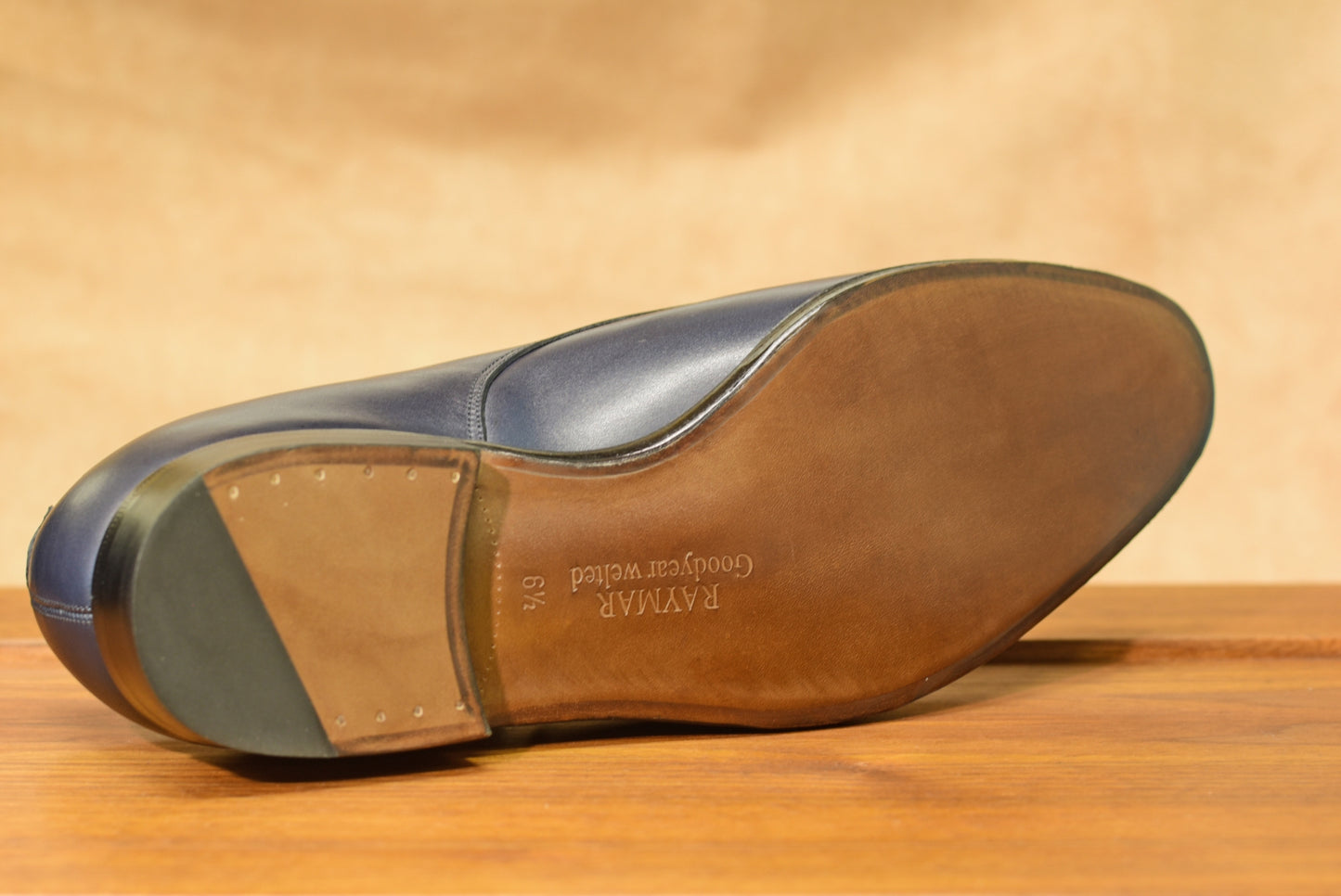 “Cielo” Double Monk Strap, Navy Dress Shoes, Goodyear welted, US size 5 1/2 ~ 10