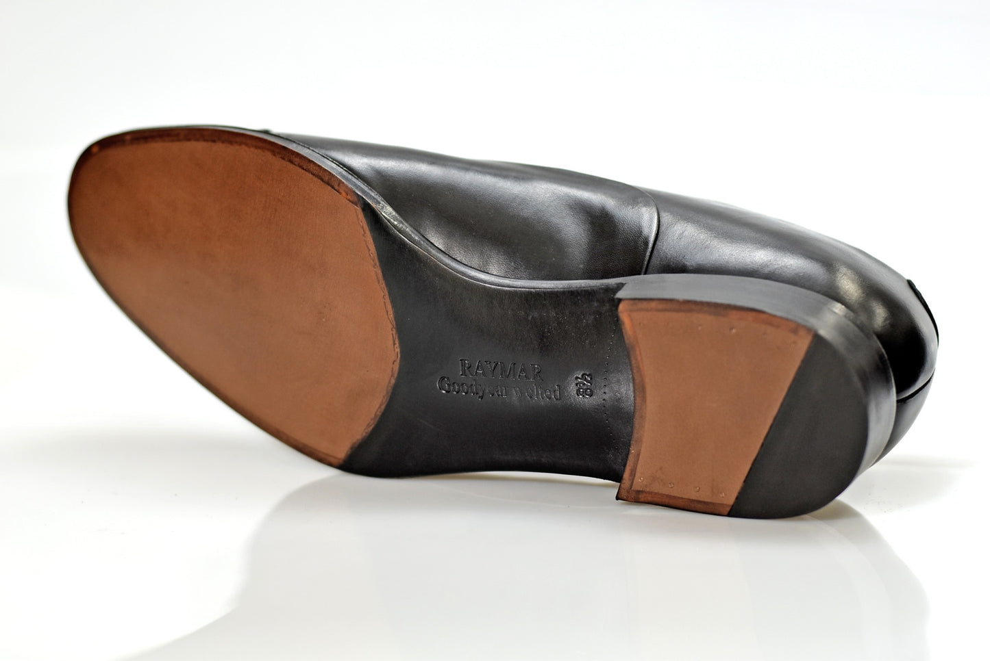 “Trea” Cap toe with reverso seams, Black Dress Shoes, Annonay Vegano, Goodyear welted, US size 5 1/2 ~ 10