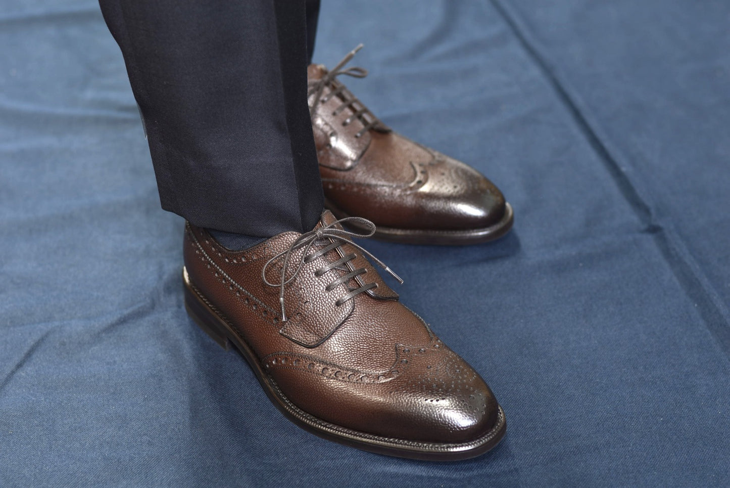 “Dayles” Full brogue, Dark Brown with Antique Finish Dress Shoes, Grained Leather, Goodyear welted, US size 5 1/2 ~ 10