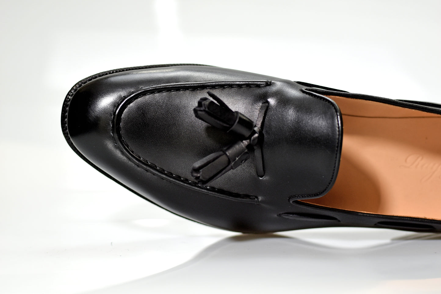 “Sandy” Tasseled Loafer, Black Dress Shoes, Annonay Vegano, Goodyear welted, US size 5 1/2 ~ 10