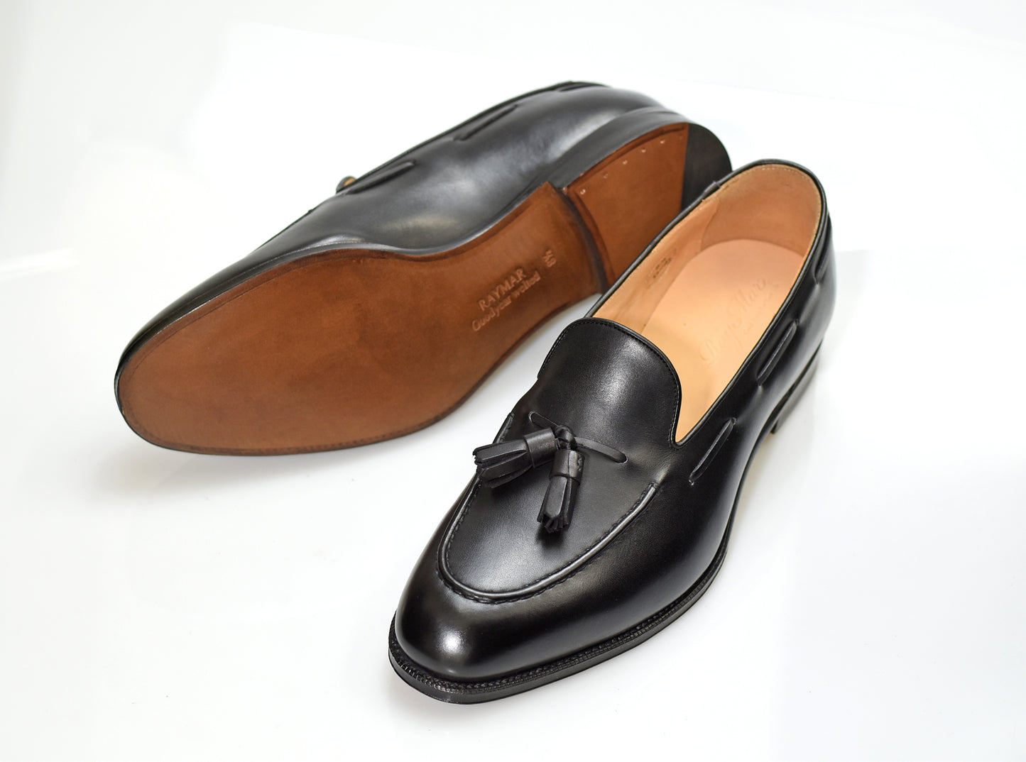 “Sandy” Tasseled Loafer, Black Dress Shoes, Annonay Vegano, Goodyear welted, US size 5 1/2 ~ 10