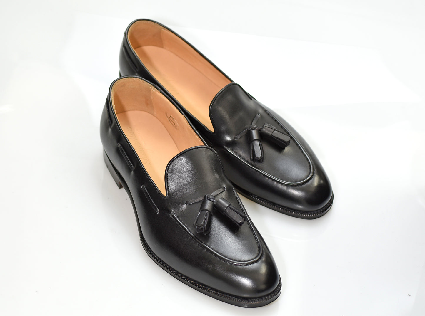 “Sandy” Tasseled Loafer, Black Dress Shoes, Annonay Vegano, Goodyear welted, US size 5 1/2 ~ 10