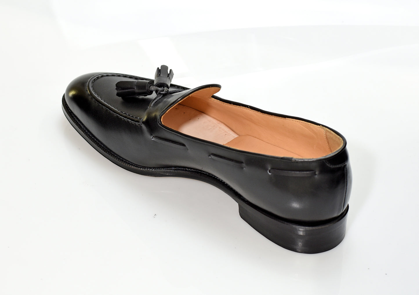 “Sandy” Tasseled Loafer, Black Dress Shoes, Annonay Vegano, Goodyear welted, US size 5 1/2 ~ 10