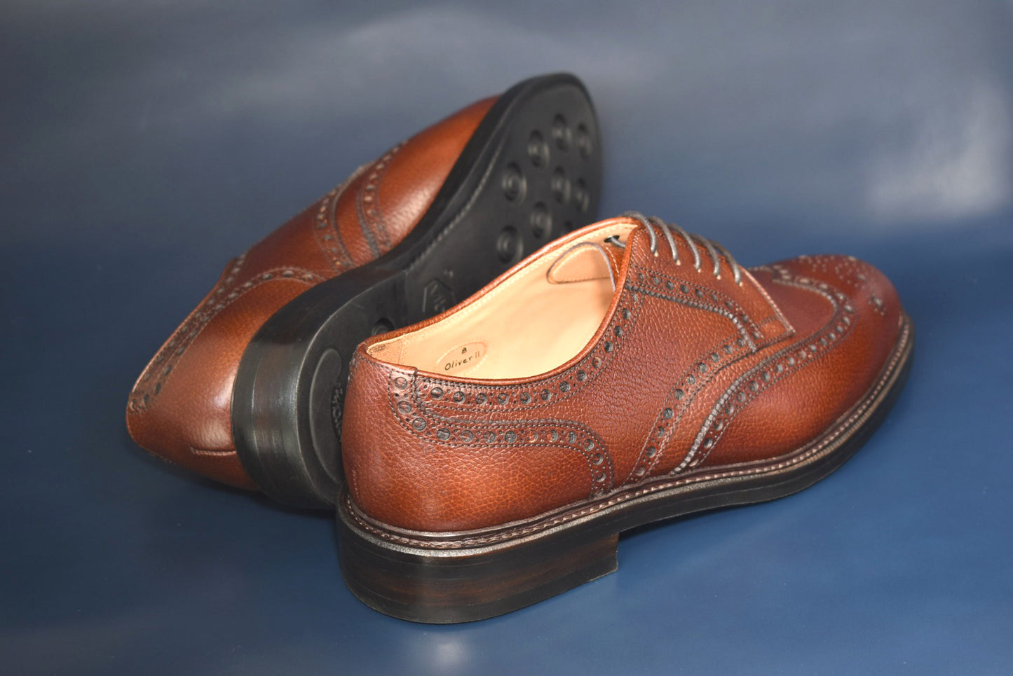 “OliverⅡ” Full brogue, Brown Dress Shoes, Annonay Longchamps, Goodyear welted, US size 5 1/2 ~ 10