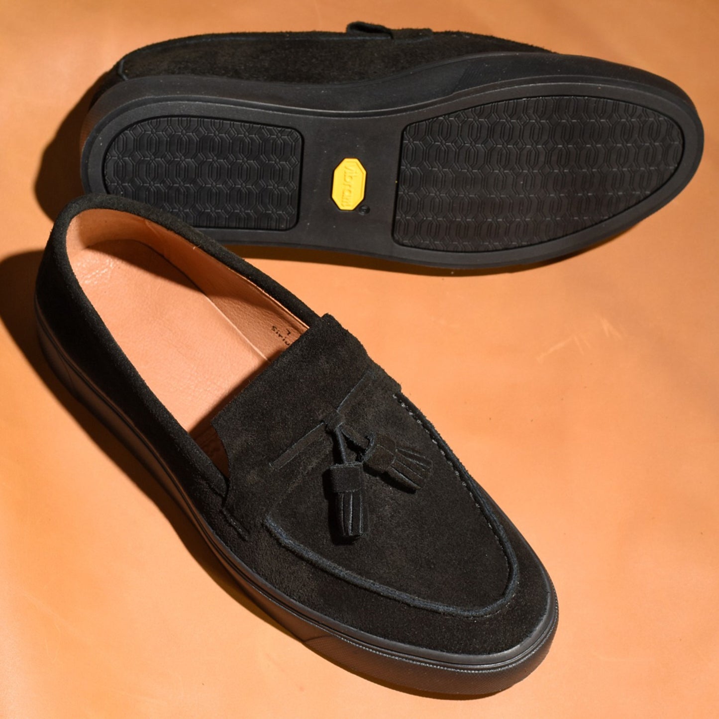 “Sirius” Tasseled Loafer, Black Comfort Shoes, Vibram Cup Sole, US size 5 1/2 ~ 10
