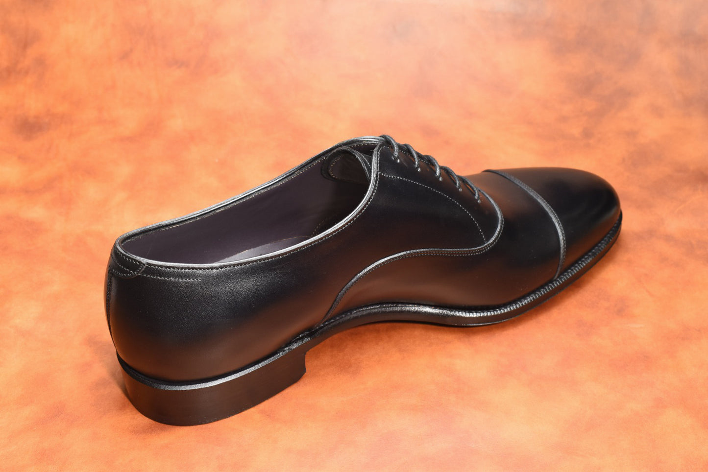 “Ethan” Cap toe, Black Dress Shoes, Weinheimer Box calf, Hand welted, US size 5 1/2 ~ 10