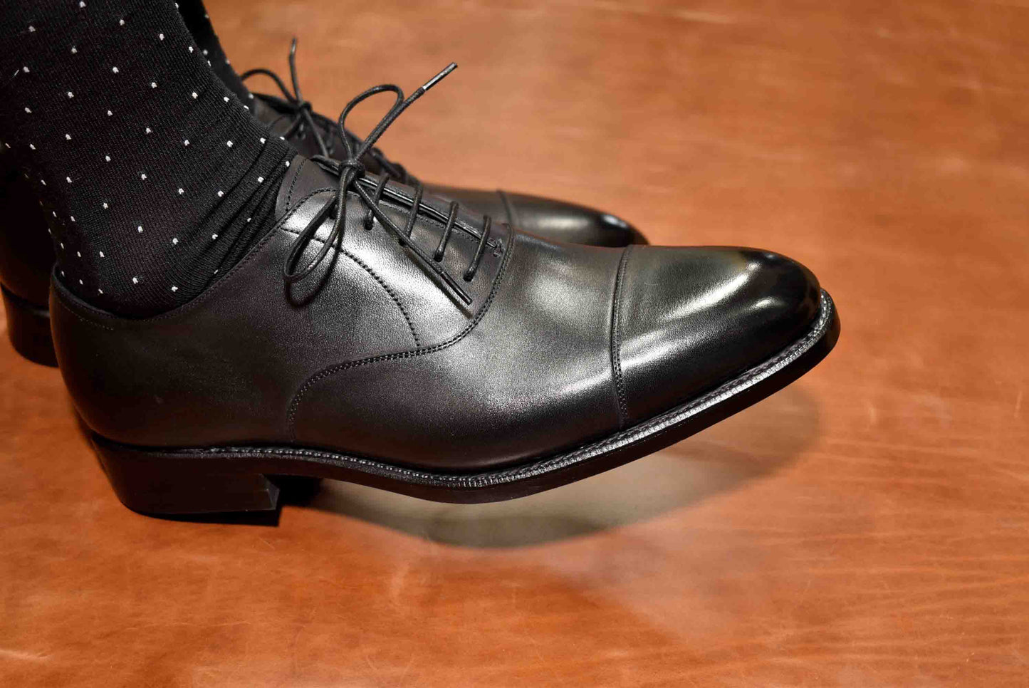 “MayⅡ” Cap toe, Black Dress Shoes, Goodyear welted, US size 5 1/2 ~ 10