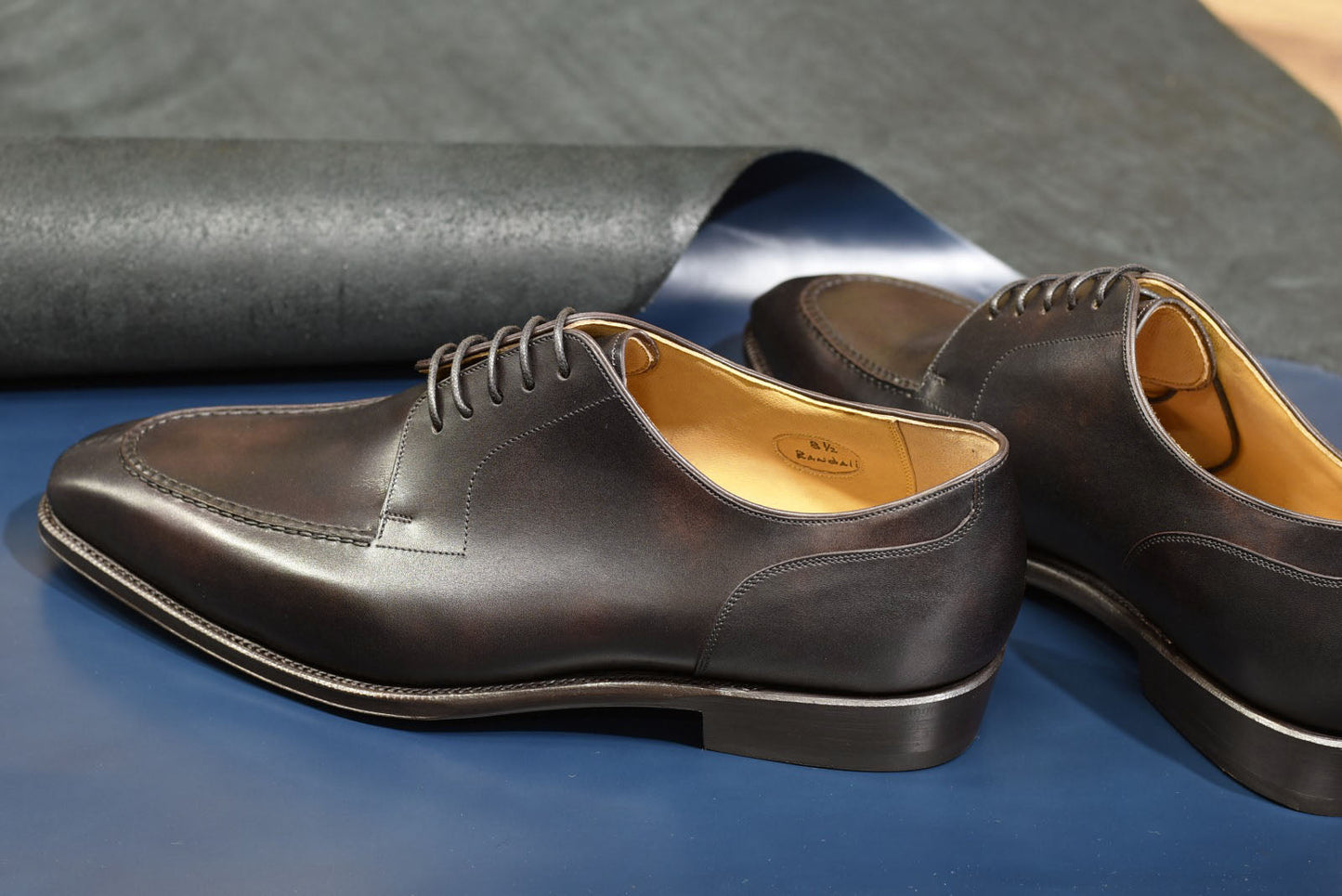 “Randall” Split Toe Derby, Dark Brown Dress Shoes, Zonta Museum Calf, Hand welted, US size 5 1/2 ~ 10