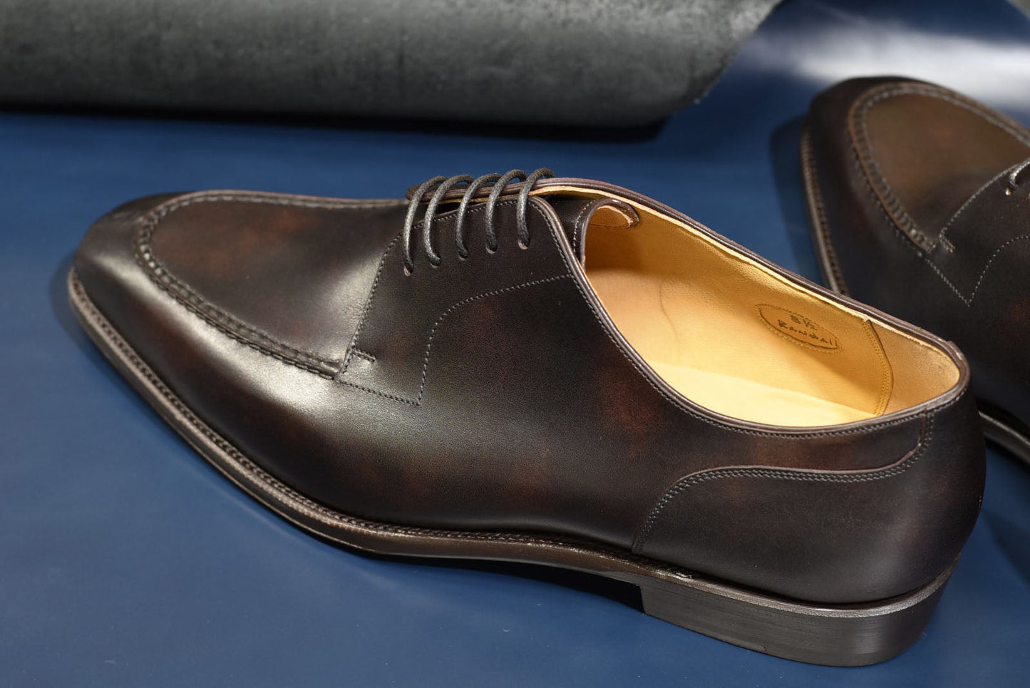 “Randall” Split Toe Derby, Dark Brown Dress Shoes, Zonta Museum Calf, Hand welted, US size 5 1/2 ~ 10