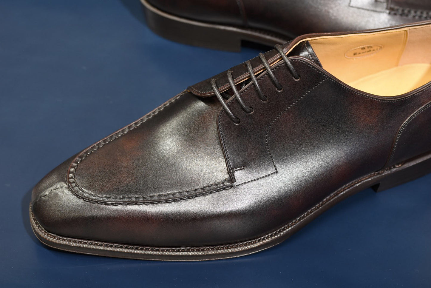 “Randall” Split Toe Derby, Dark Brown Dress Shoes, Zonta Museum Calf, Hand welted, US size 5 1/2 ~ 10