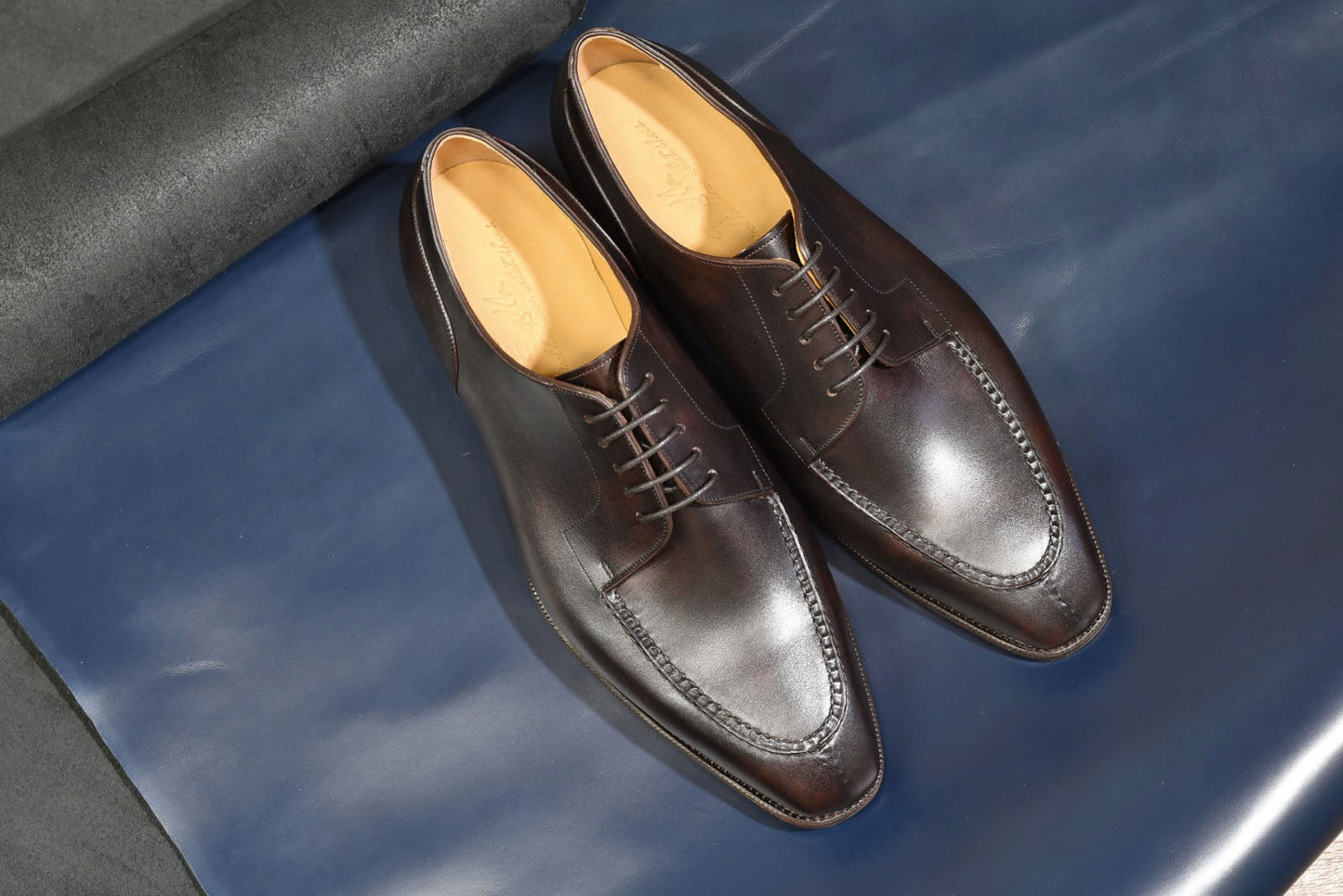 “Randall” Split Toe Derby, Dark Brown Dress Shoes, Zonta Museum Calf, Hand welted, US size 5 1/2 ~ 10
