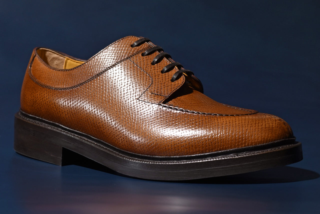 “Miles” Split Toe Derby, Brown Dress Shoes, Horween Hatch Grain, Goodyear welted, US size 5 1/2 ~ 10