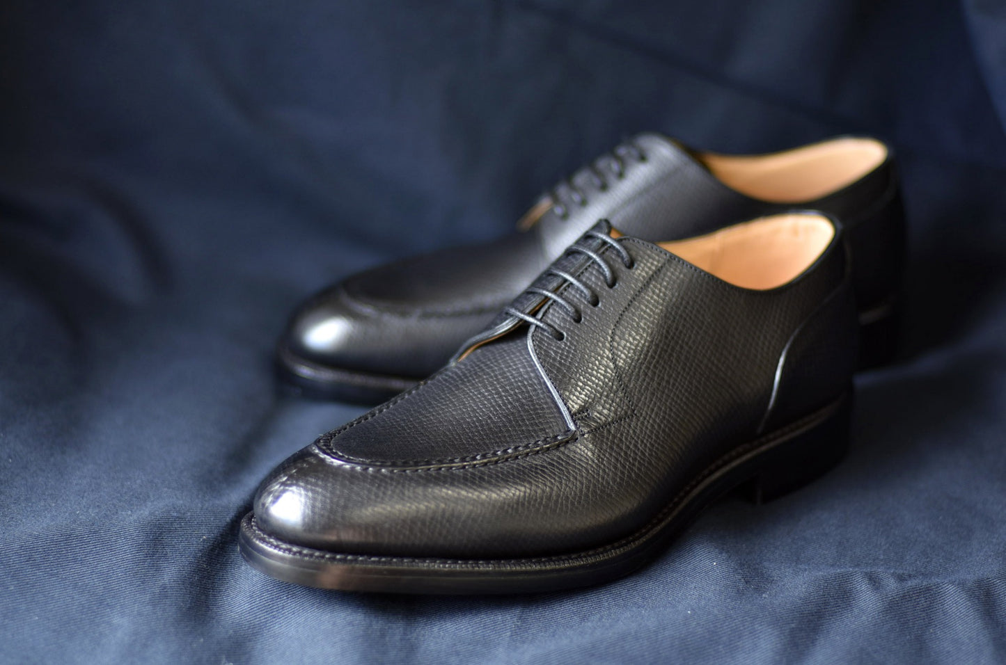 “Harris” Split Toe Derby, Black Dress Shoes, Horween Hatch Grain, Goodyear welted, US size 5 1/2 ~ 10