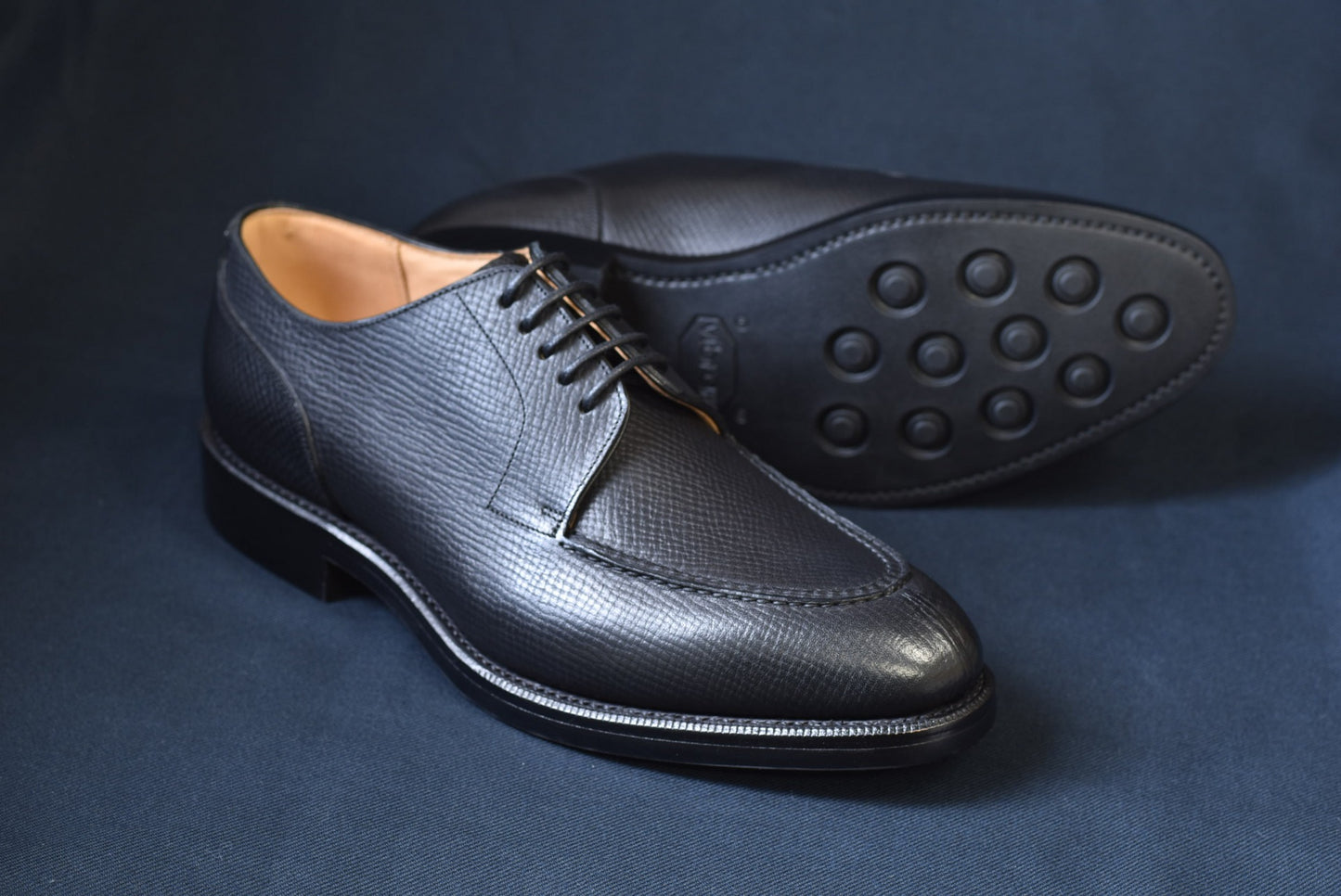 “Harris” Split Toe Derby, Black Dress Shoes, Horween Hatch Grain, Goodyear welted, US size 5 1/2 ~ 10