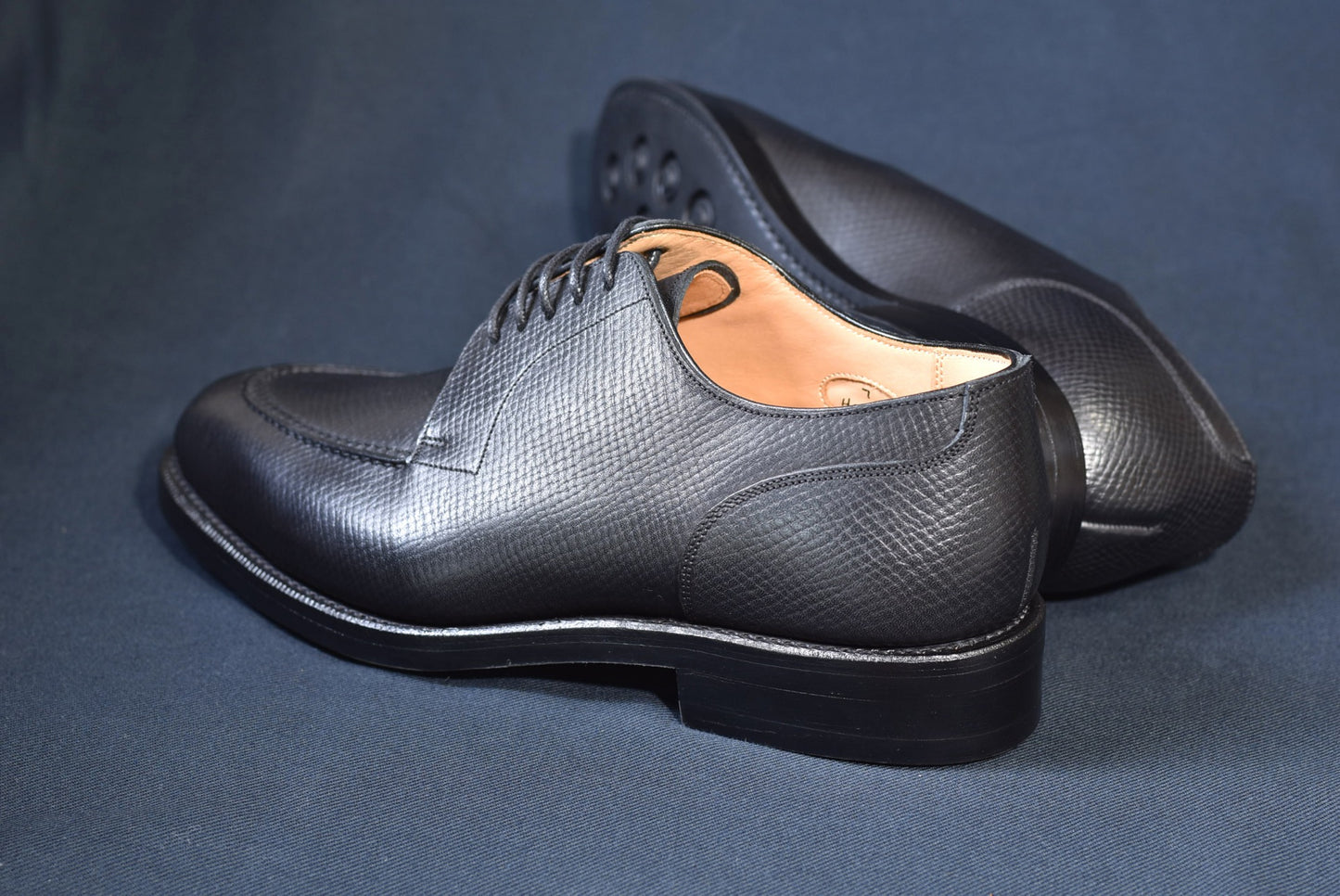 “Harris” Split Toe Derby, Black Dress Shoes, Horween Hatch Grain, Goodyear welted, US size 5 1/2 ~ 10