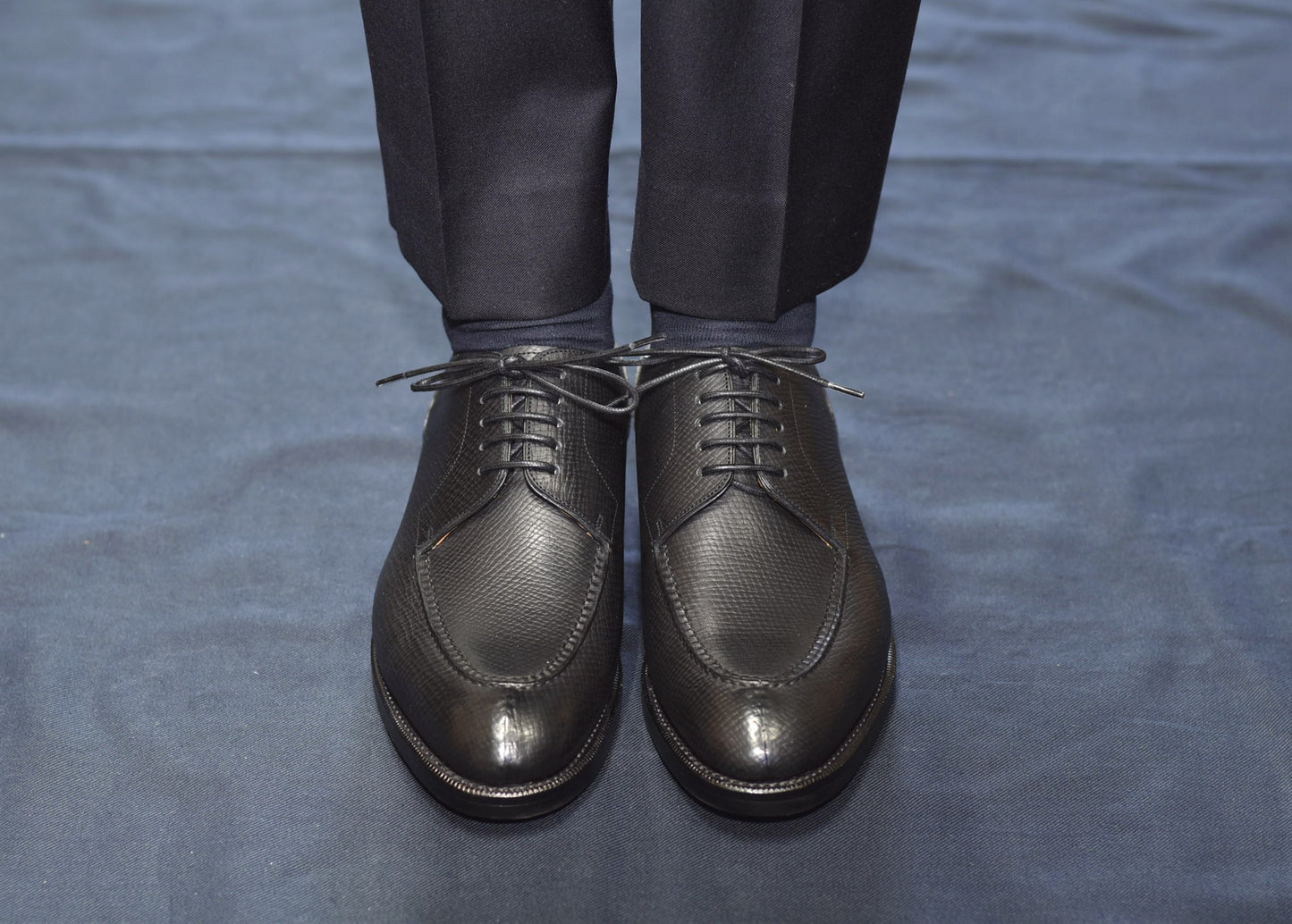 “Harris” Split Toe Derby, Black Dress Shoes, Horween Hatch Grain, Goodyear welted, US size 5 1/2 ~ 10
