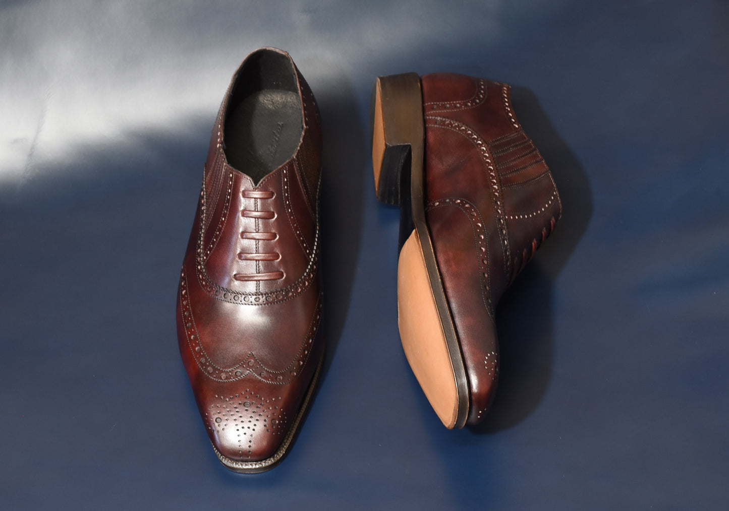 “RR” Lazyman, Burgundy Dress Shoes, Zonta Museum Calf, Hand welted, US size 5 1/2 ~ 10