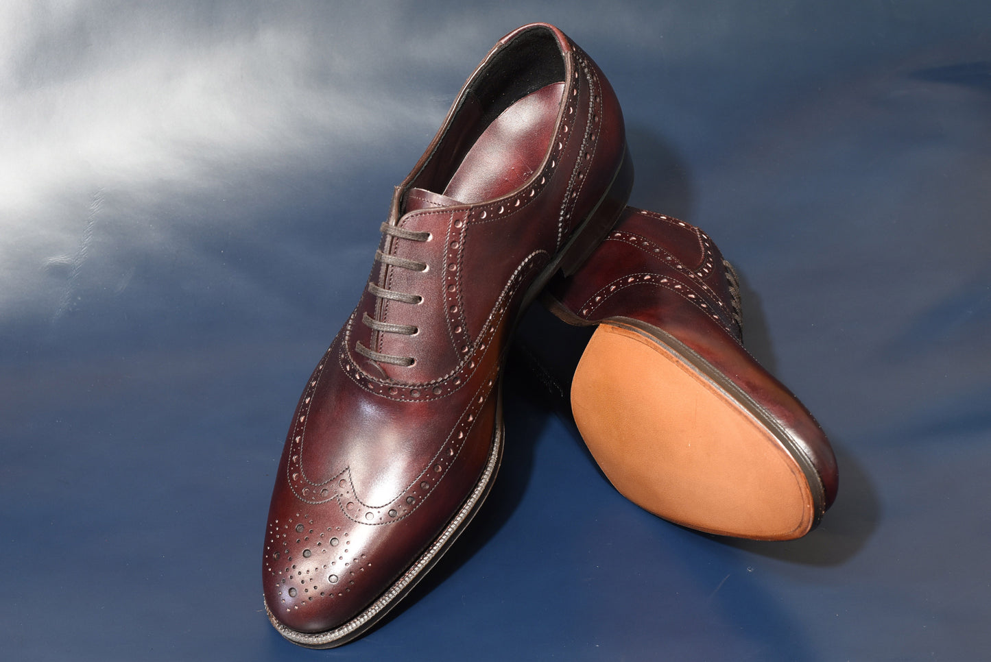 “Nisse” Imitation Full Brogue, Burgundy Dress Shoes, Zonta Museum Calf, Hand welted, US size 5 1/2 ~ 10