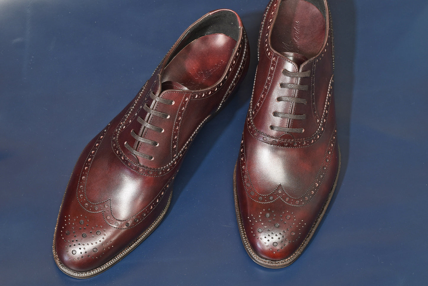 “Nisse” Imitation Full Brogue, Burgundy Dress Shoes, Zonta Museum Calf, Hand welted, US size 5 1/2 ~ 10