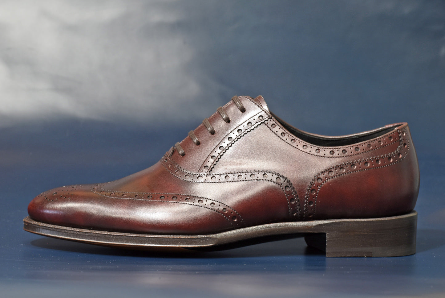 “Nisse” Imitation Full Brogue, Burgundy Dress Shoes, Zonta Museum Calf, Hand welted, US size 5 1/2 ~ 10