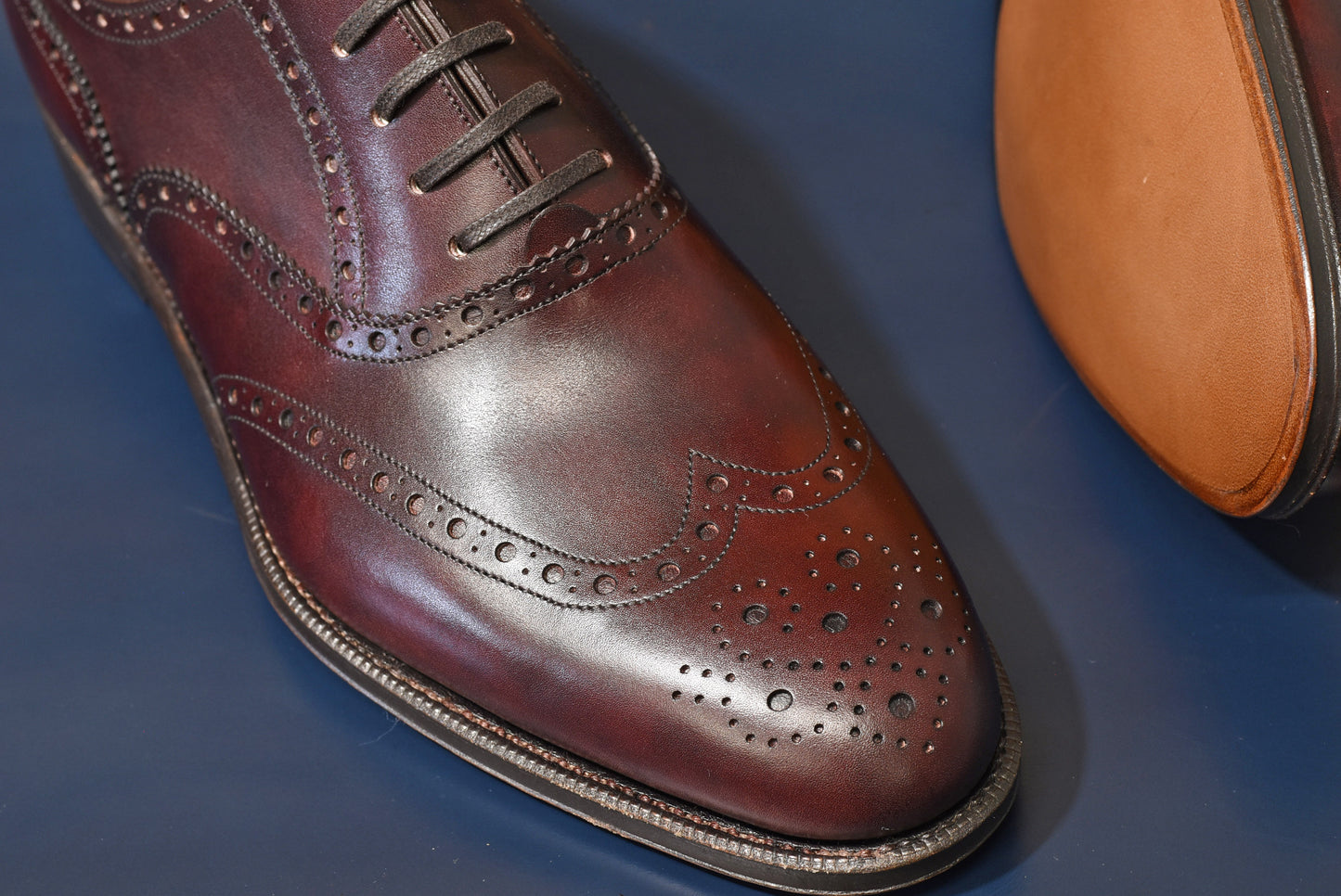 “Nisse” Imitation Full Brogue, Burgundy Dress Shoes, Zonta Museum Calf, Hand welted, US size 5 1/2 ~ 10