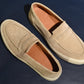“Kelly” Coin Loafer, Beige Comfort Shoes, Vibram Cup Sole, US size 5 1/2 ~ 10