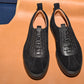 “Thomas” Leather Sneaker, Black Comfort Shoes, Vibram Cup Sole, US size 5 1/2 ~ 10