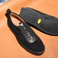 “Thomas” Leather Sneaker, Black Comfort Shoes, Vibram Cup Sole, US size 5 1/2 ~ 10