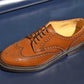 “OliverⅢ” Full Brogue Derby, Light Brown Dress Shoes, Vibram Sole, Goodyear welted, US size 5 1/2 ~ 10