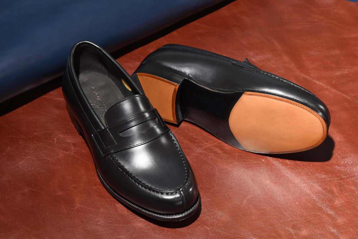 “Atlas” Penny Loafer, Black Dress Shoes, Hand welted, US size 5 1/2 ~ 10