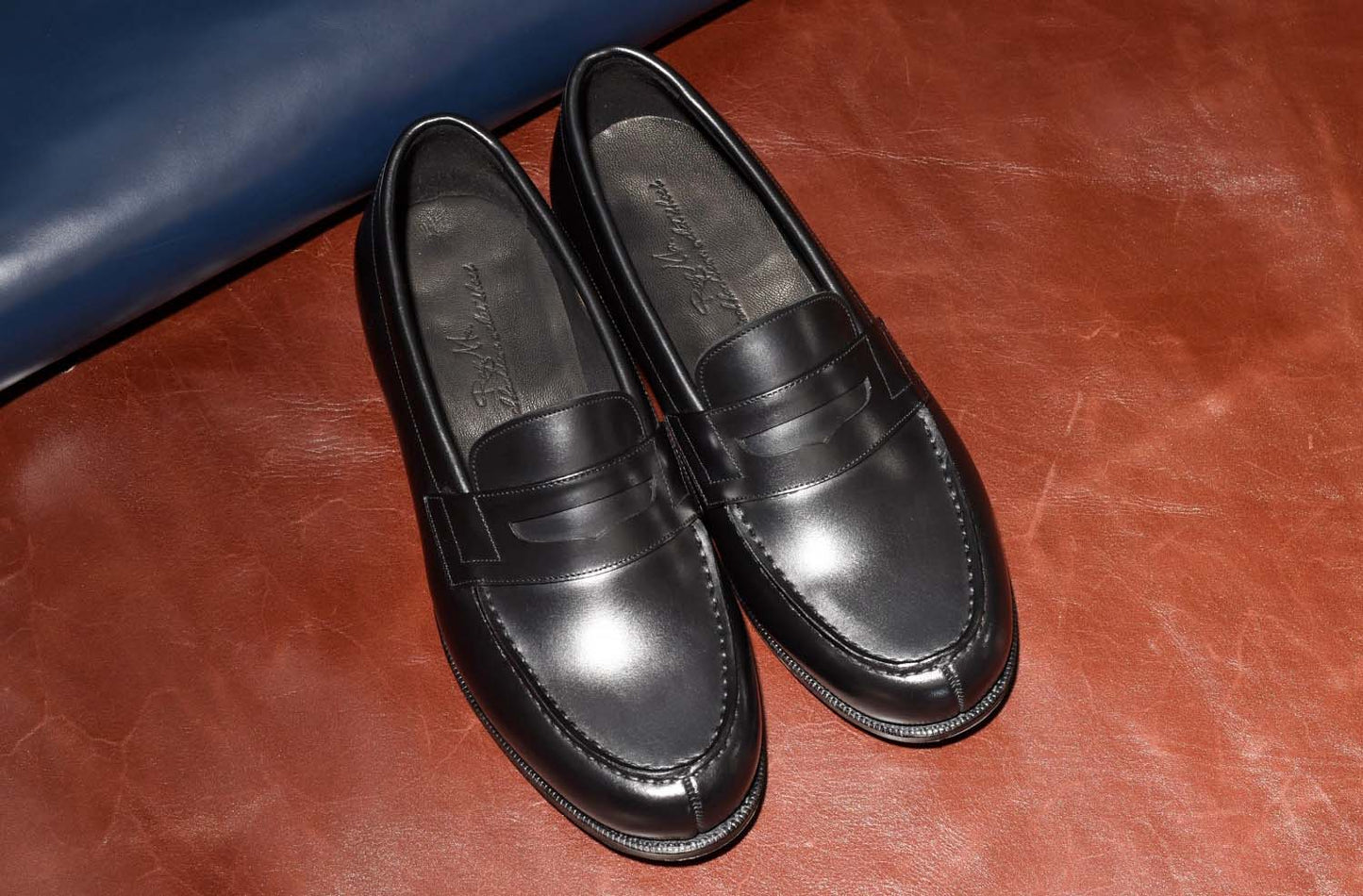 “Atlas” Penny Loafer, Black Dress Shoes, Hand welted, US size 5 1/2 ~ 10