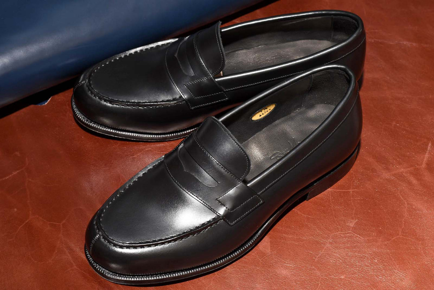 “Atlas” Penny Loafer, Black Dress Shoes, Hand welted, US size 5 1/2 ~ 10